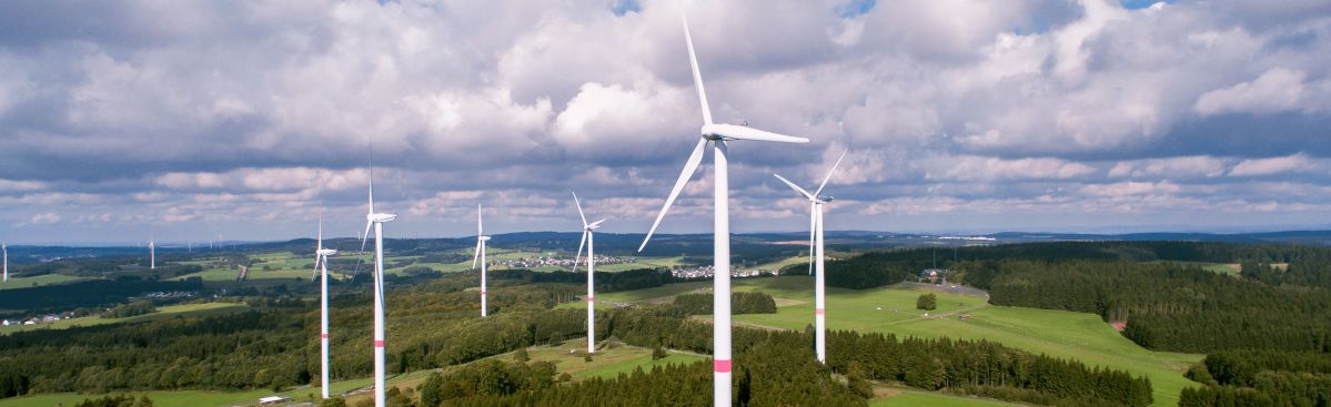 Luftaufnahme vom Windpark Westerwald